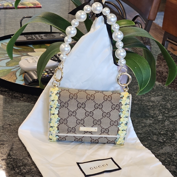 Gucci Handbags - Gucci GG Monogram Canvas & Leather Wallet w/Patches & Wristlet Added